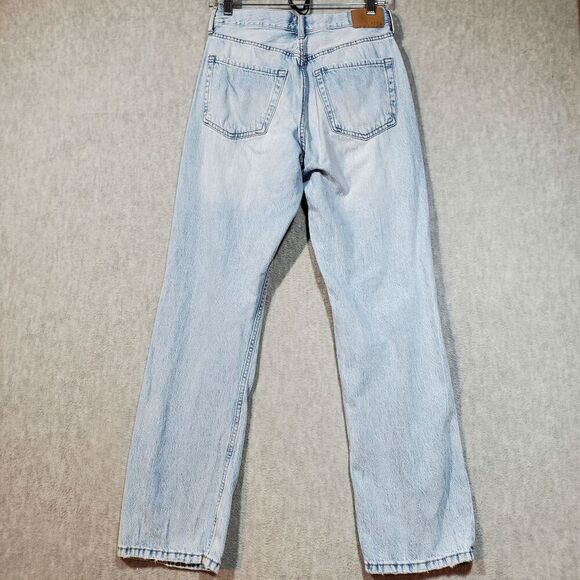 Aeropostale Jeans Womens 6 Blue Distressed 90s Baggy Straight Leg Button Fly - Picture 11 of 12